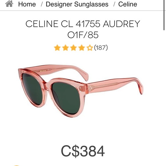 Celine Audrey pink sunglasses CL 41755 O1F85